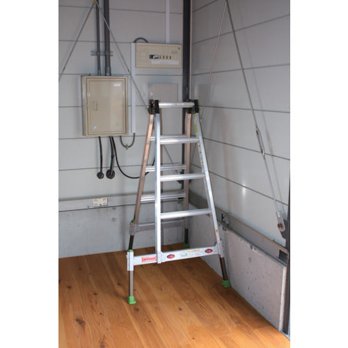 NAKAO Dankichi D-180 Multipurpose Stepladder with Built-in Outriggers, 4 Legs, Extendable, H=1800, D-180, 1 Unit