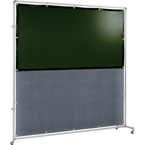 Yoshino Light-blocking and spark-blocking screen (dark green x A-type sheet) 2 x 2, connecting caster legs, YS-22JC-DG-BW, 1 unit