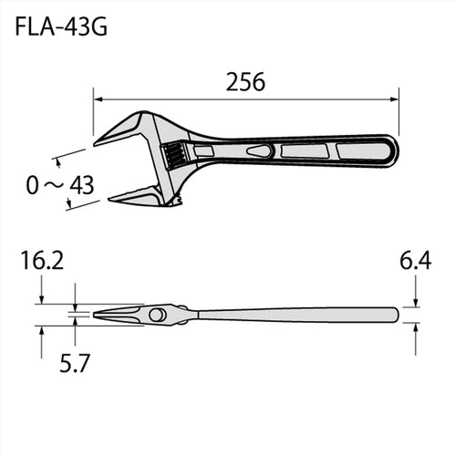 Fujiya Light Monkey with Grip 250mm FLA-43G-F 1 piece