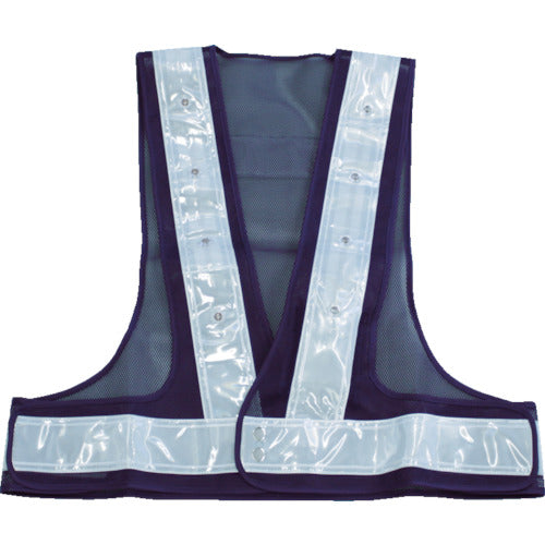 TRUSCO 적청 교대 점멸 LED 첨부 안전 베스트 네이비/화이트 반사 TLWH-RB 1 착