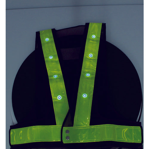 TRUSCCO 적청 교대 점멸 LED 첨부 안전 베스트 네이비/옐로우 반사 TLYE-RB 1 착