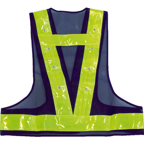 TRUSCCO 적청 교대 점멸 LED 첨부 안전 베스트 네이비/옐로우 반사 TLYE-RB 1 착