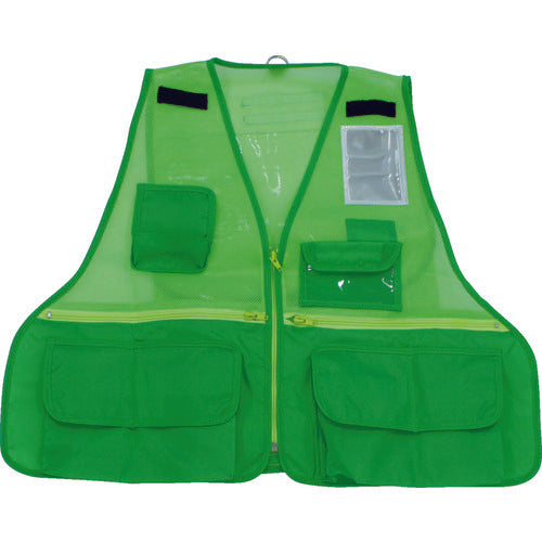 TRUSCO [Sold out and discontinued] Reflective multi-functional vest, fluorescent green, THTB-FG, 1 unit