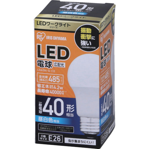 ＩＲＩＳ　５６７３８２　ＰＲＯＬＥＤＳ　ＬＥＤワークライトシリーズ用別売電球　広配光　（４０形相当）　LDA5N-G-C2　1 個