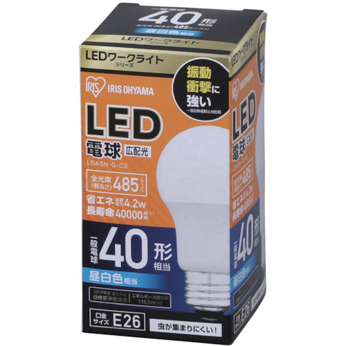 ＩＲＩＳ　５６７３８２　ＰＲＯＬＥＤＳ　ＬＥＤワークライトシリーズ用別売電球　広配光　（４０形相当）　LDA5N-G-C2　1 個