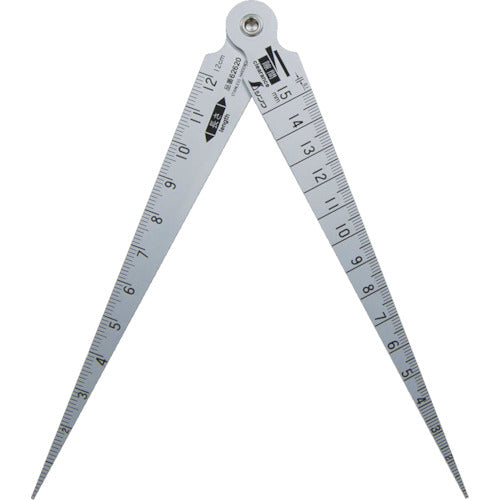 Shinwa Taper Gauge Double 1-15mm Gap, Hole Diameter, Length Measurement Scale 62620 1 pc