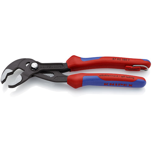 KNIPEX Water Pump Pliers Cobra Comfort Handle with Drop Prevention Ring 180mm 8702-180TBK 1 Piece
