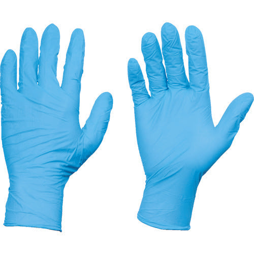 TRUSCO Disposable Nitrile Gloves TG Standard 0.08 Powdered Blue M 100 Pieces TGPN08BM 1 Box