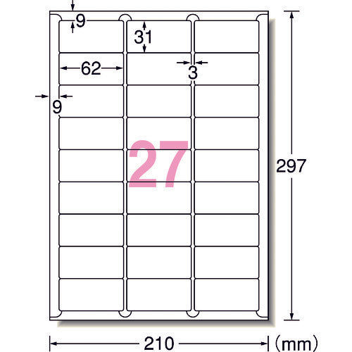 ３Ｍ　エーワン［［ＴＭ上］］　ラベルシール　兼用　ＨＧ　２７面　（２０枚入）　75227　1 PK