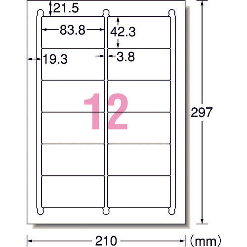 ３Ｍ　エーワン［［ＴＭ上］］　ラベルシール　プリンタ兼用　強粘着１２面　（１８枚入）　78312　1 PK