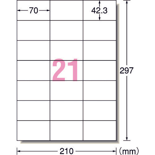 ３Ｍ　エーワン［［ＴＭ上］］　ラベルシール　プリンタ兼用　強粘着２１面　（１８枚入）　78421　1 PK