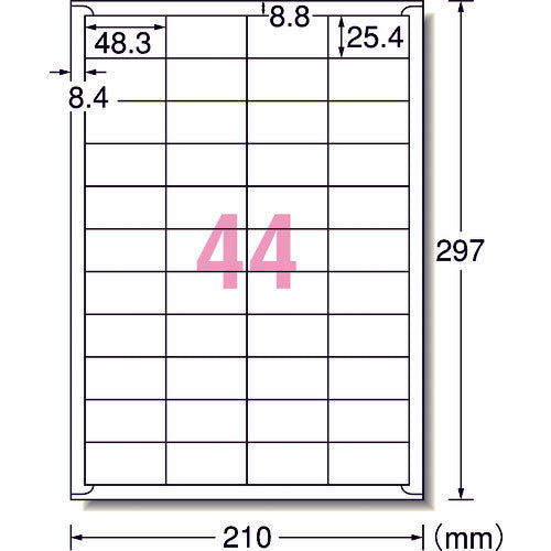 ３Ｍ　エーワン［［ＴＭ上］］　ラベルシール　プリンタ兼用　強粘着４４面　（１８枚入）　78244　1 PK