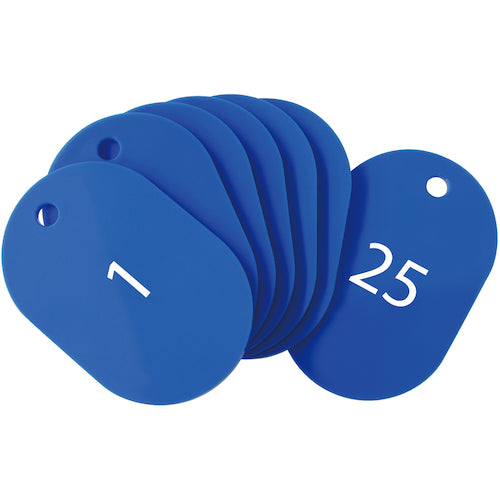 ＯＰ　番号札　大　番号入り１〜２５　青　（２５枚入）　BF-50-BU　1 箱