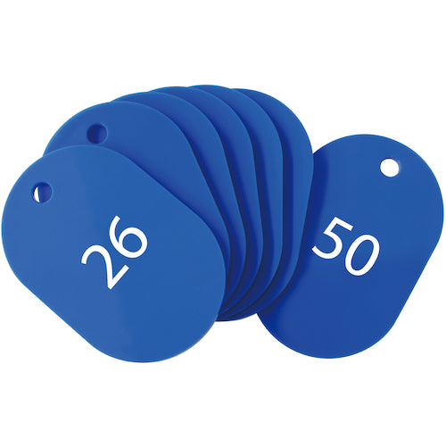 ＯＰ　番号札　大　番号入り２６〜５０　青　（２５枚入）　BF-51-BU　1 箱