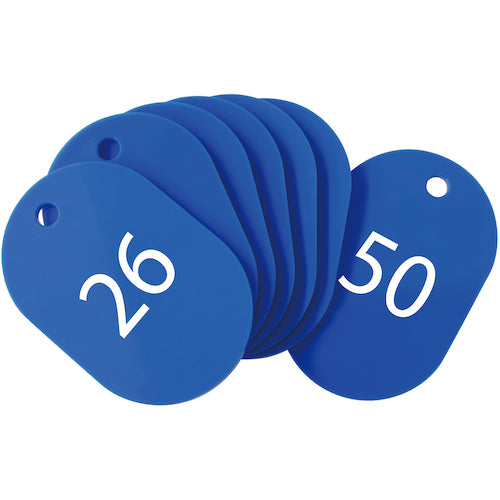 OP Numbered Tags Small Numbered 26-50 Blue (25 Pieces) BF-71-BU 1 Box