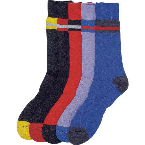 Otafuku pile socks, colorful lines, rounded toe (2 pieces), assorted, BS-317, 1 pair