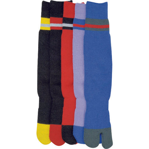 おたふく　パイルソックス　カラフルライン　タビ　（２Ｐ）　アソート　BS-318　1 組