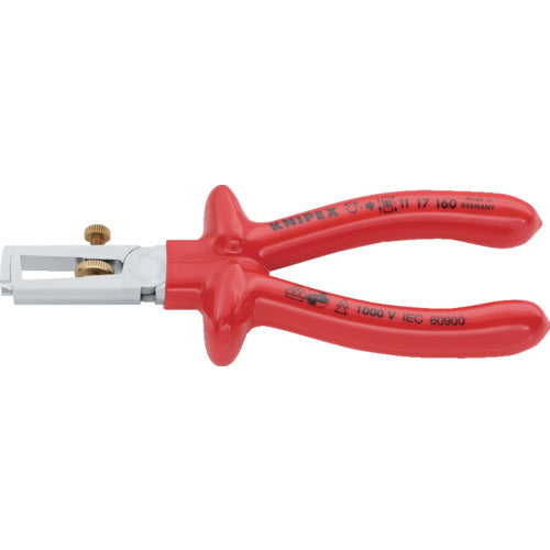 ＫＮＩＰＥＸ　【売切廃番】絶縁１０００Ｖエンドワイヤーストリッパー　１６０ｍｍ　1117-160　1 丁