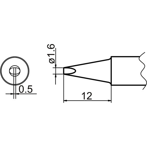 白光　こて先　１．６Ｄ型　T20-D16　1 本