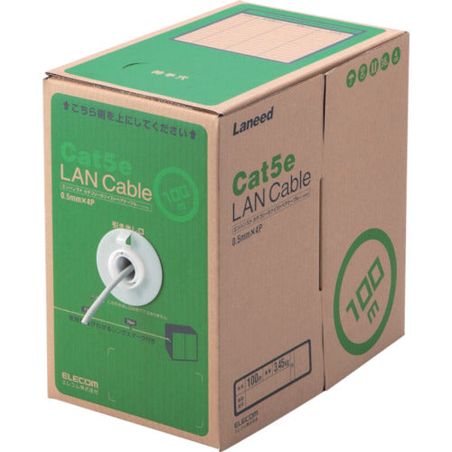 ELECOM EU RoHS Compliant LAN Cable CAT5E 100m Light Gray LD-CT2/LG100/RS 1 Box