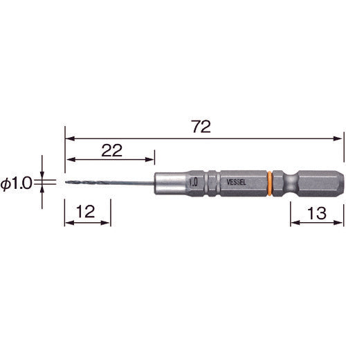 ＶＥＳＳＥＬ　クッションドリル鉄工用ＡＭＤ　１．０ｍｍ　AMD-1.0　1 本