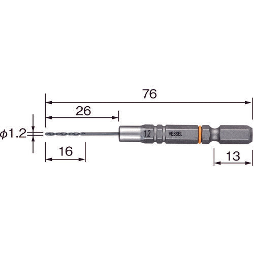 ＶＥＳＳＥＬ　クッションドリル鉄工用ＡＭＤ　１．２ｍｍ　AMD-1.2　1 本