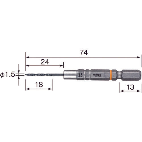 ＶＥＳＳＥＬ　クッションドリル鉄工用ＡＭＤ　１．５ｍｍ　AMD-1.5　1 本