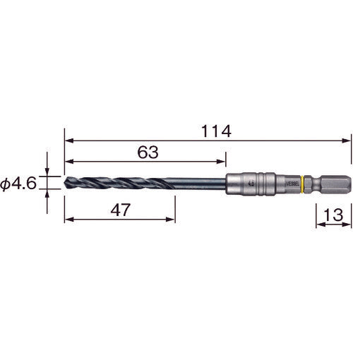 ＶＥＳＳＥＬ　クッションドリル鉄工用ＡＭＤ　４．６ｍｍ　AMD-4.6　1 本