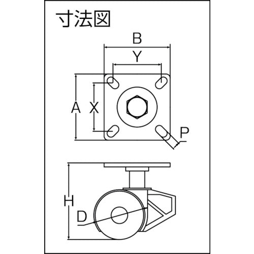 ＳＡＭＳＯＮＧ　高さ調整機能付　双輪キャスター　自在　ナイロン車　TP1360-03-NYLON-TWIN　1 個