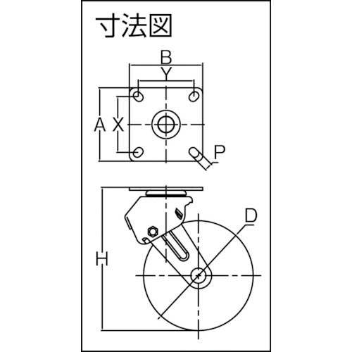 ＳＡＭＳＯＮＧ　スプリング内蔵キャスター　自在　ＰＵ車　１５０ｍｍ　TP6061-02-PSD-SA-R　1 個