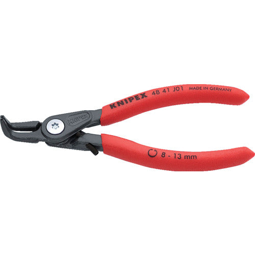 KNIPEX 8-13mm Hole Snap Ring Pliers, Bent, 4841-J01, 1 piece
