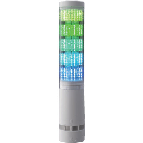 PATLITE LA6 type stacked information display light Φ60 with L-shaped pole, cab tire and buzzer LA6-5DLJWB-RYGBC 1 unit