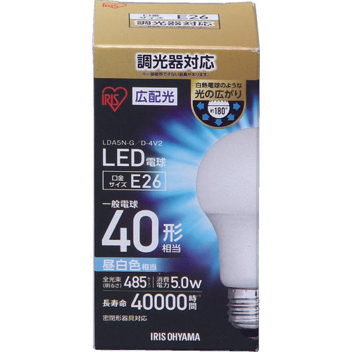 ＩＲＩＳ　ＬＥＤ電球広配光　調光　昼白色４０形相当（４８５ｌｍ）　LDA5N-G-E26/D-4V2　1 個