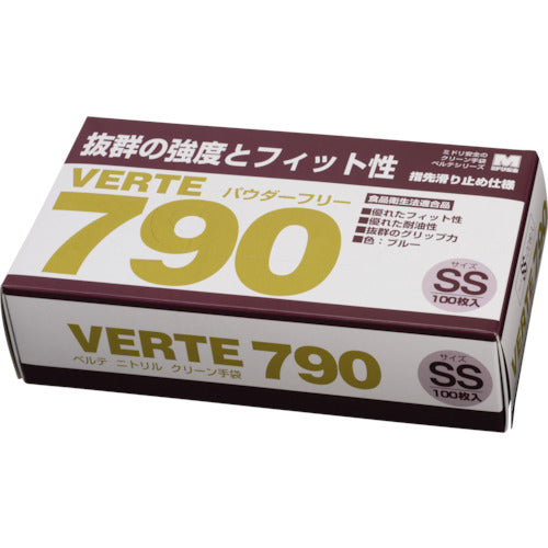 미도리 안전 니트릴 디스포 장갑 벨테 790 100장입 SS VERTE-790-SS 1상자