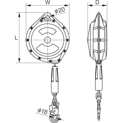 １２３　アブソーバ付ライフブロック　ＬＢ−１２ａ　LB-12A　1 台