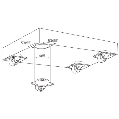 ハンマー　オールステンレス低床固定式強化ナイロン車輪　３２ｍｍ　Ｈ３０　320TPR-N32 H30BA　1 個