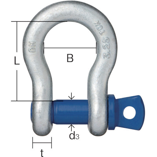 ＯＨ　鍛造シャックル弓型　使用荷重３．２５ｔ　BC-32T　1 個