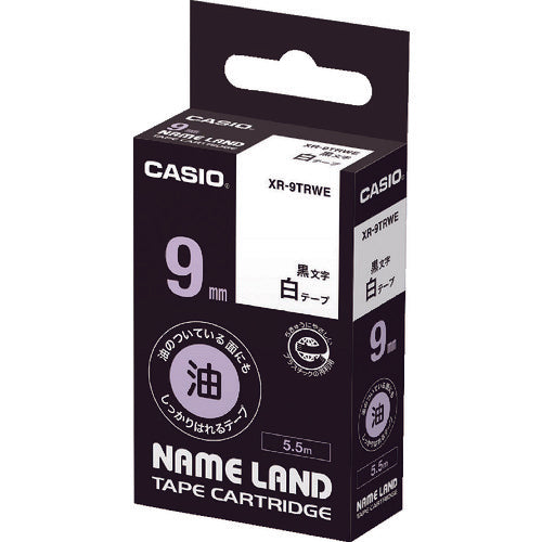 Casio Nameland dedicated cartridge 9mm white tape/black text XR-9TRWE 1 unit