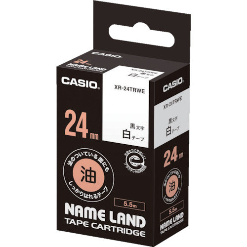 Casio Nameland dedicated cartridge 24mm white tape/black text XR-24TRWE 1 unit