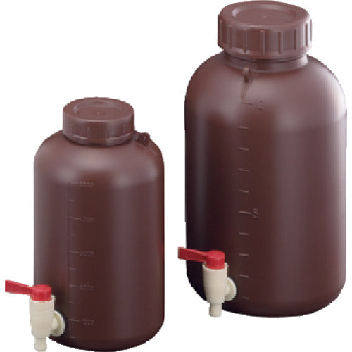 サンプラ　ＰＥ広口下口活栓付瓶　遮光　５Ｌ　02918　1 個