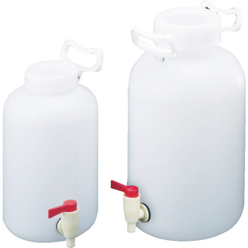 サンプラ　ＰＥ取手付広口下口活栓瓶　ナチュラル　５Ｌ　06521　1 個