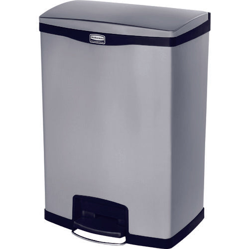 Rubbermaid Slim Jim Step-On Container, Front Step, Stainless Steel, 49.2L, Black, 1901992, 1 pc