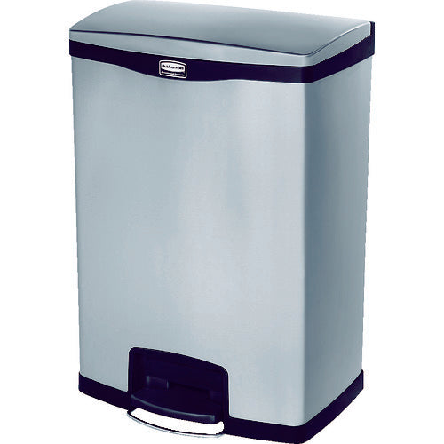 Rubbermaid Slim Jim Step-On Container, Front Step, Stainless Steel, 90.8L, Black, 1901999, 1 pc
