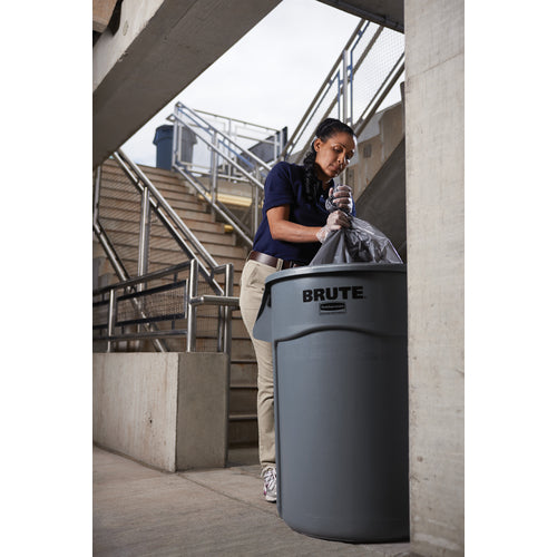 Rubbermaid Round Brute Container with Slits, 37.9L, Blue, 177969965, 1 pc