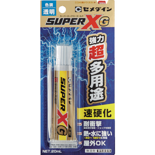 セメダイン　スーパーＸゴールド　クリア　Ｐ２０ｍｌ（速硬化）　ＡＸ−０１４　AX-014　1 本