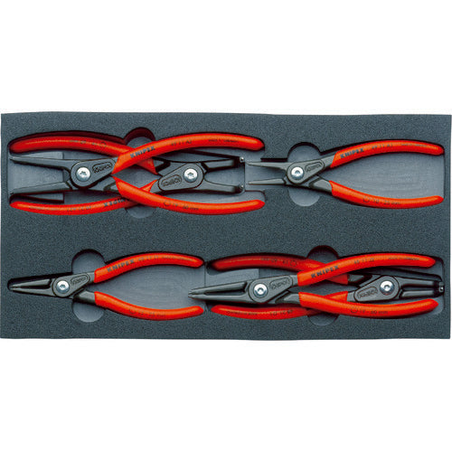 ＫＮＩＰＥＸ　００２００１Ｖ０２　スナップリングプライヤーセット　ウレタントレイ　002001V02　1 Ｓ