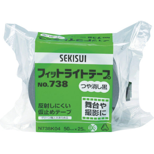 Sekisui Fit Light Tape #738 50 x 25 Matte Black N738K04 1 Roll