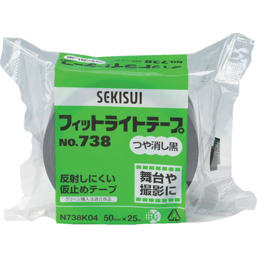 Sekisui Fit Light Tape #738 50 x 25 Matte Black N738K04 1 Roll