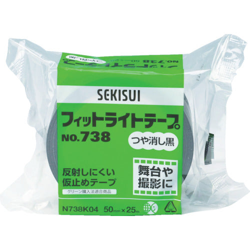 Sekisui Fit Light Tape #738 50 x 25 Matte Black N738K04 1 Roll