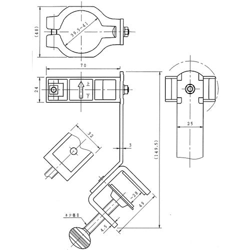 １２３　安全コーン用オプション　Ｇ型ホルダー　JS-FV　1 個